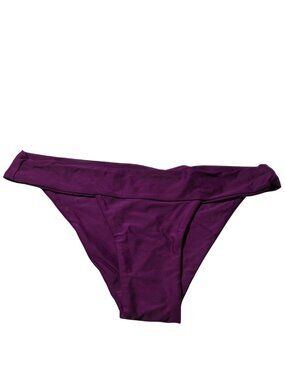 Tori Praver Purple Bikini Bottoms Size XL Foldover Waistband Swimwear Swimsuit